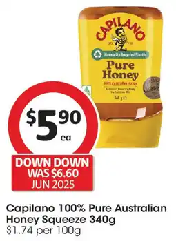 Coles Capilano 100% Pure Australian Honey Squeeze offer