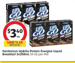 Coles Sanitarium Up&Go Protein Energize Liquid Breakfast offer