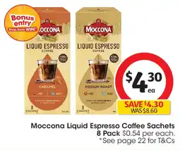 Coles Moccona Liquid Espresso Coffee Sachets offer
