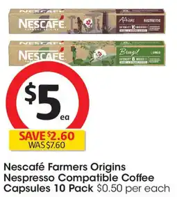 Coles Nescafé Farmers Origins Nespresso Compatible Coffee Capsules offer