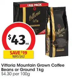 Coles Vittoria Mountain Grown Coffee Beans or Ground offer
