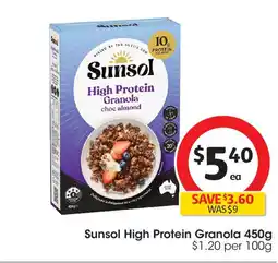 Coles Sunsol High Protein Granola offer