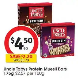 Coles Uncle Tobys Protein Muesli Bars offer