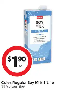 Coles Coles Regular Soy Milk offer