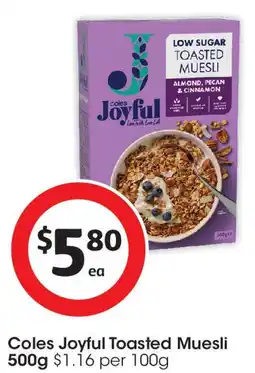 Coles Coles Joyful Toasted Muesli offer