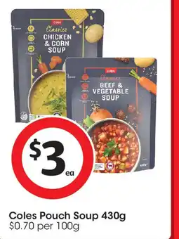 Coles Coles Pouch Soup offer