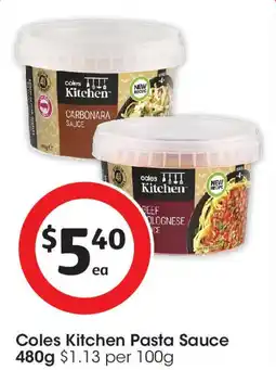 Coles Coles Kitchen Pasta Sauce offer