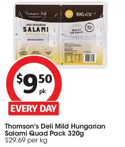 Coles Thomson's Deli Mild Hungarian Salami Quad Pack offer