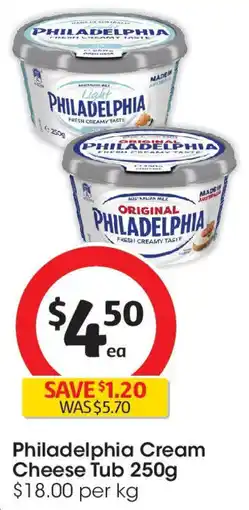 Coles Philadelphia Cream Cheese Tub offer