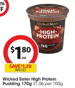 Coles Wicked Sister High Protein Pudding offer