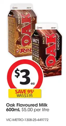 Coles Oak Flavoured Milk offer