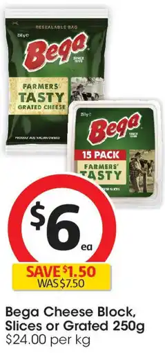 Coles Bega Cheese Block, Slices or Grated offer