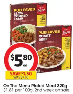 Coles On The Menu Plated Meal offer