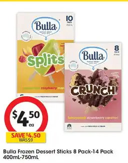 Coles Bulla Frozen Dessert Sticks offer