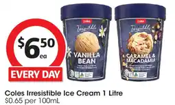 Coles Coles Irresistible Ice Cream offer