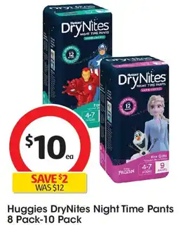 Coles Huggies DryNites Night Time Pants offer