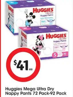 Coles Huggies Mega Ultra Dry Nappy Pants offer