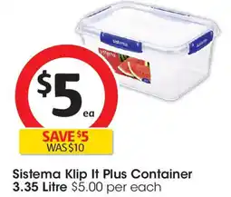 Coles Sistema Klip It Plus Container offer