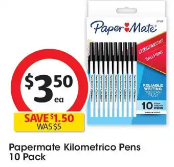 Coles Papermate Kilometrico Pens offer