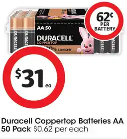 Coles Duracell Coppertop Batteries AA offer