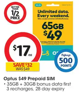 Coles Optus Prepaid SIM offer