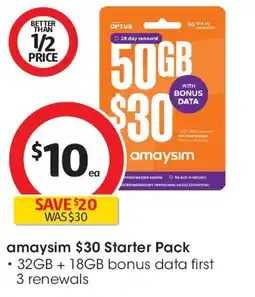 Coles amaysim Starter Pack offer