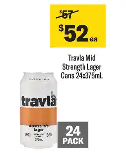 Coles Travla Mid Strength Lager Cans offer