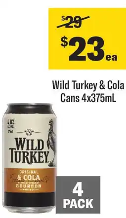 Coles Wild Turkey & Cola offer