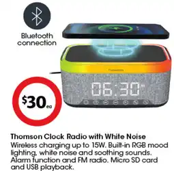Coles Thomson Clock Radio with White Noise offer