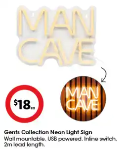 Coles Gents Collection Neon Light Sign offer