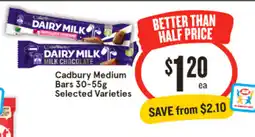 IGA Cadbury Medium Bars offer