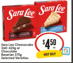IGA Sara Lee Cheesecake or Chocolate Bavarian offer