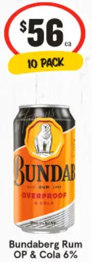 IGA Bundaberg Rum OP & Cola 6% offer
