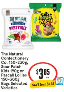 IGA The Natural Confectionery Co., Sour Patch Kids or Pascall Lollies offer