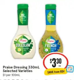 IGA Praise Dressing offer