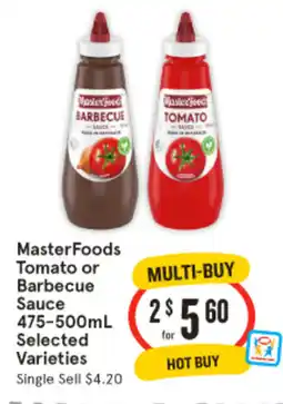IGA MasterFoods Tomato or Barbecue Sauce offer