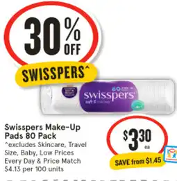 IGA Swisspers Make-Up Pads offer