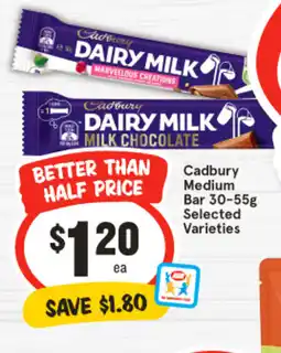 IGA Cadbury Medium Bar offer