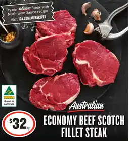 IGA Economy beef scotch fillet steak offer
