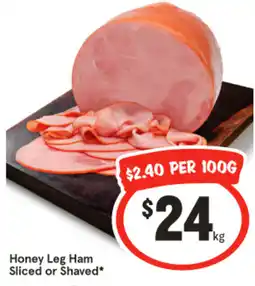 IGA Honey Leg Ham Sliced or Shaved offer