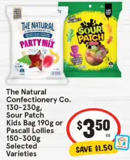IGA The Natural Confectionery Co., Sour Patch Kids Bag or Pascall Lollies offer