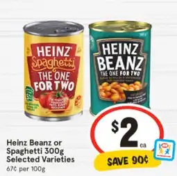 IGA Heinz Beanz or Spaghetti offer