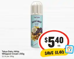 IGA Tatua Dairy Whip Whipped Cream offer