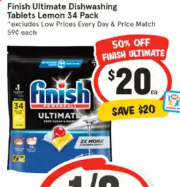 IGA Finish Ultimate Dishwashing Tablets Lemon offer