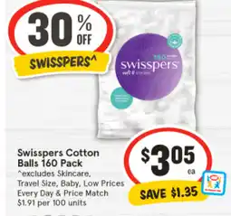 IGA Swisspers Cotton Balls offer