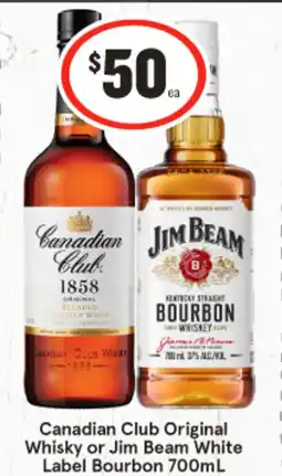 IGA Canadian Club Original Whisky or Jim Beam White Label Bourbon offer