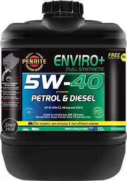 Autobarn Penrite Enviro+ 5W-40 Full Synthetic offer