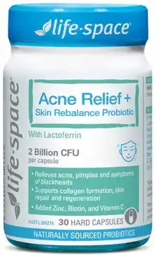 Discount Drug Stores Life-Space Acne Relief + Skin Rebalance Probiotic 30 Capsules offer