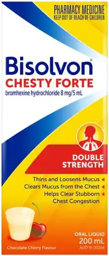Discount Drug Stores Bisolvon Chesty Forte Double Strength Oral Liquid 200mL offer