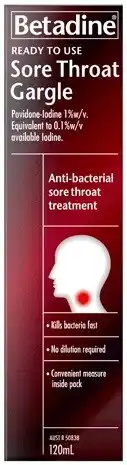 Discount Drug Stores Betadine Ready To Use Sore Throat Gargle 120mL offer